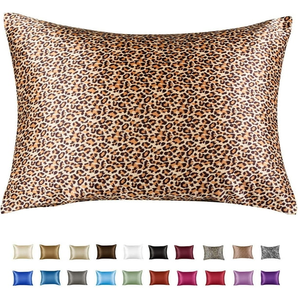 Leopard 2 Bonlino Leopard Print Satin Pillowcase for Hair and Skin Luxury Gift Packaged Eye Mask 1 Pack Satin Pillowcase 1 Pack Standard 2026 Inch
